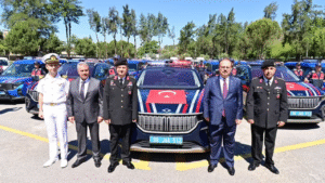 Aydın İl Jandarma Komutanlığımıza alınan yeni hizmet araçlarının dağıtım töreni,