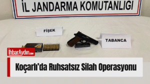 Aydın’ın Koçarlı ilçesinde ruhsatsız silah taşıyan şahıslara yönelik jandarma ekipleri