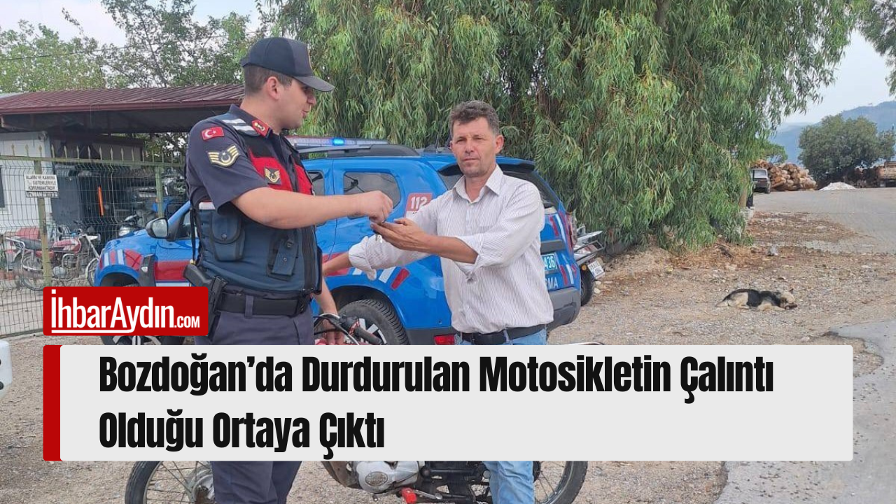 Aydın’ın Bozdoğan ilçesinde jandarma ekiplerince gerçekleştirilen yol kontrol uygulamasında çalıntı