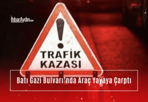 Aydın’ın Efeler ilçesinde meydana gelen kazada bir araç, yolun karşısına