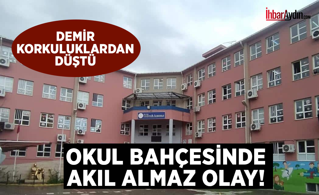 Efeler’deki Yedi Eylül İlkokulu’nda demir korkuluktan düşen küçük çocuk hastaneye