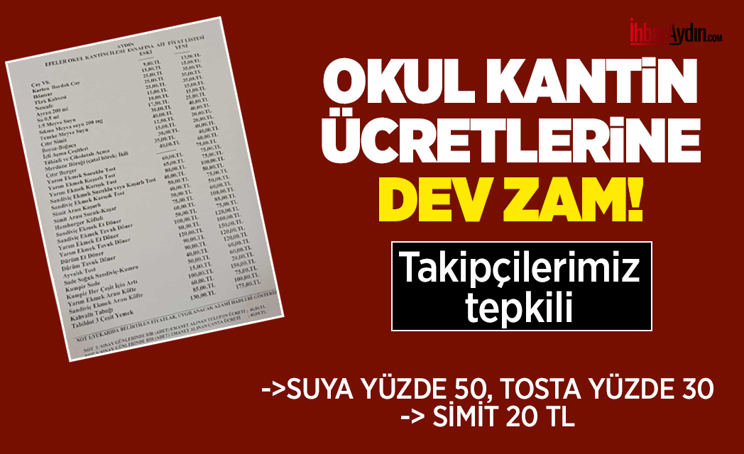 Aydın Efeler Kantincileri Esnafı 2025-2026 eğitim öğretim yılında okul kantin