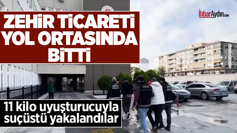 Aydın’da polisin dur ihtarına uymayan otomobilde yapılan aramada 11 kilo