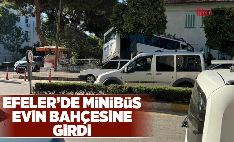 Aydın’ın Efeler ilçesinde şehiriçi minibüs, motosiklete çarpmamak için manevra yaparken