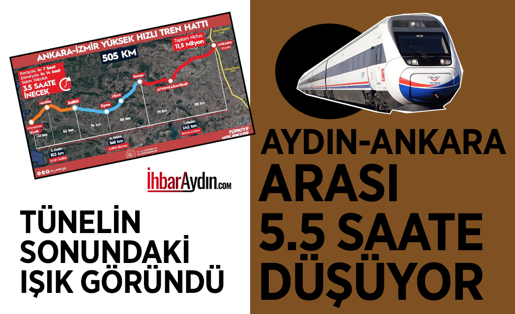 Aydın’dan İzmir aktarmalı olarak Yüksek Hızlı Trenle Ankara’ya 5.5 saatte