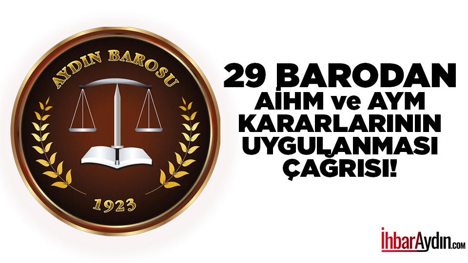 Aralarında Aydın’ın da olduğu 29 baro, ortak açıklama yaparak Avrupa