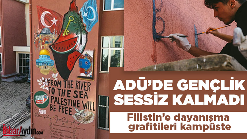 Aydın Adnan Menderes Üniversitesi’nde öğrenciler, Gazze’ye yönelik saldırıları protesto etmek