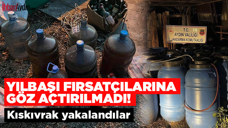 Aydın’ın Çine ilçesinde yapılan baskında sahte içki üretimi yapan bir