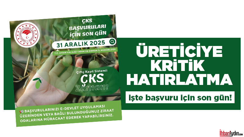 Tarımsal desteklemelerden yararlanmak isteyen üreticilerin, 2026 üretim yılı ÇKS kayıtlarını