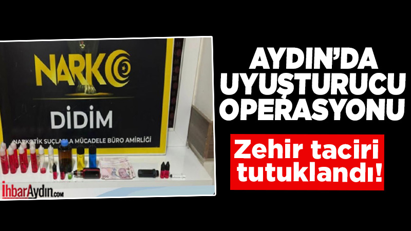 Aydın’ın Didim ilçesinde polisin gerçekleştirdiği zehir taciri operasyonunda yaklaşık 2