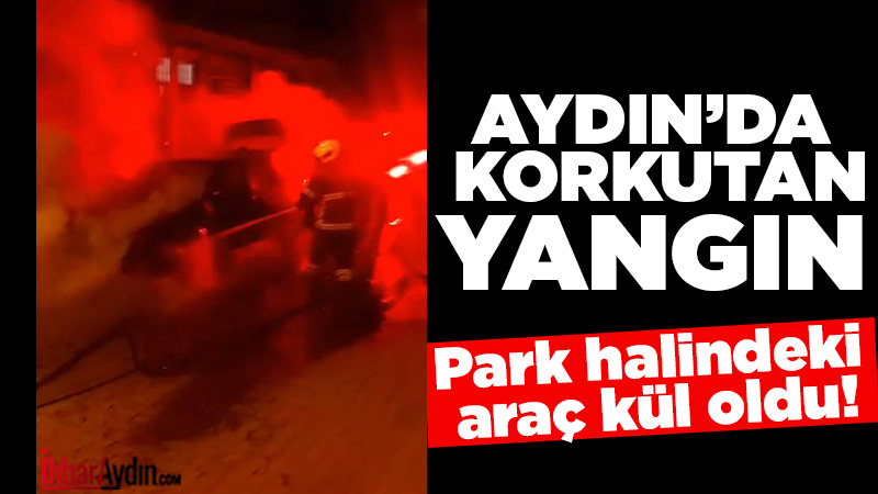 Aydın’ın Efeler ilçesinde gece saatlerinde park halindeki bir otomobil, henüz