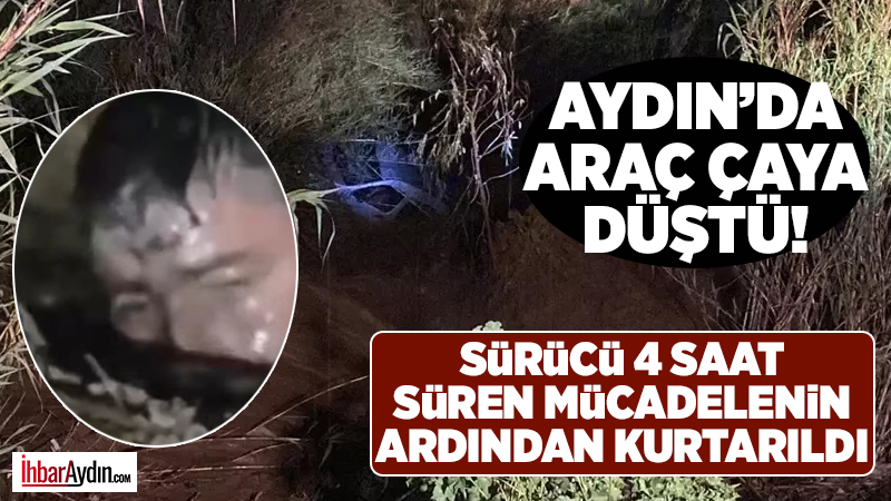 Aydın’ın Nazilli ilçesinde Mergen Çayı’nın taşması sonucu suda mahsur kalan