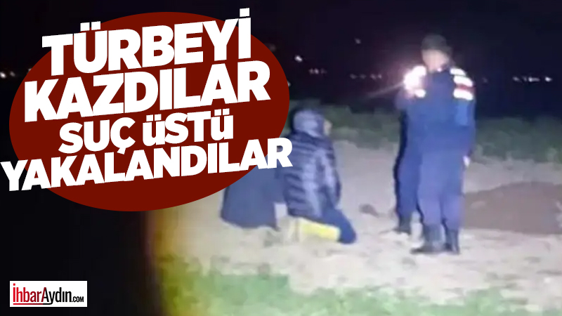 Aydın’ın Kuyucak ilçesinde bulunan Hafza Hatun Türbesi’nde kaçak kazı yapan