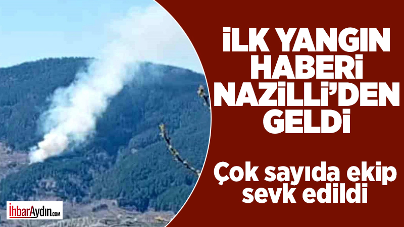 Aydın’ın Nazilli ilçesinde orman yangını çıkarken, bölgeye sevk edilen ekiplerin