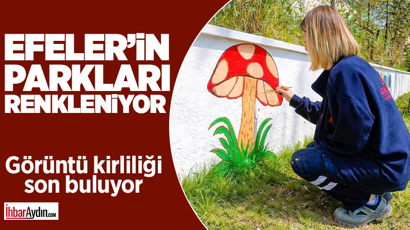 Aydın’ın Efeler ilçesinde parklardaki trafolar ve yüzeyler dekoratif boyamalarla yenilenirken,