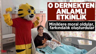 Aydın’da tedavi gören çocukları ziyaret ederek hediyelerle moral veren Yaban