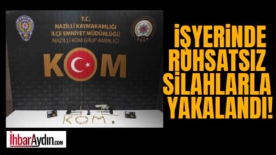 Aydın’ın Nazilli ilçesinde polis ekiplerince bir işyerine yapılan baskında 2