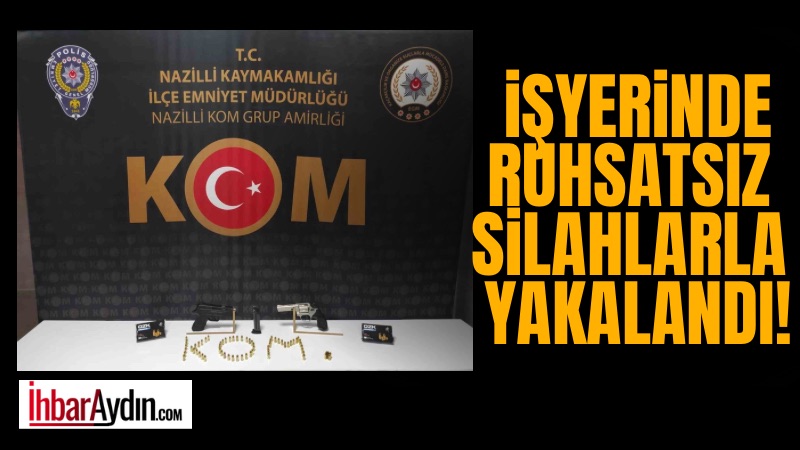 Aydın’ın Nazilli ilçesinde polis ekiplerince bir işyerine yapılan baskında 2