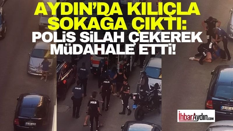 Aydın’ın Efeler ilçesinde elinde samuray kılıcıyla sokağa çıkan genç kız,