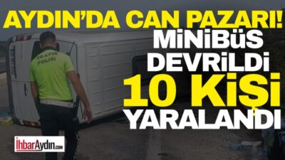 Aydın’ın Kuşadası ilçesinde yolcu minibüsü ile otomobilin çarpışması sonucu meydana