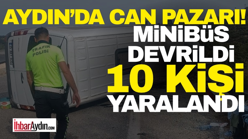 Aydın’ın Kuşadası ilçesinde yolcu minibüsü ile otomobilin çarpışması sonucu meydana
