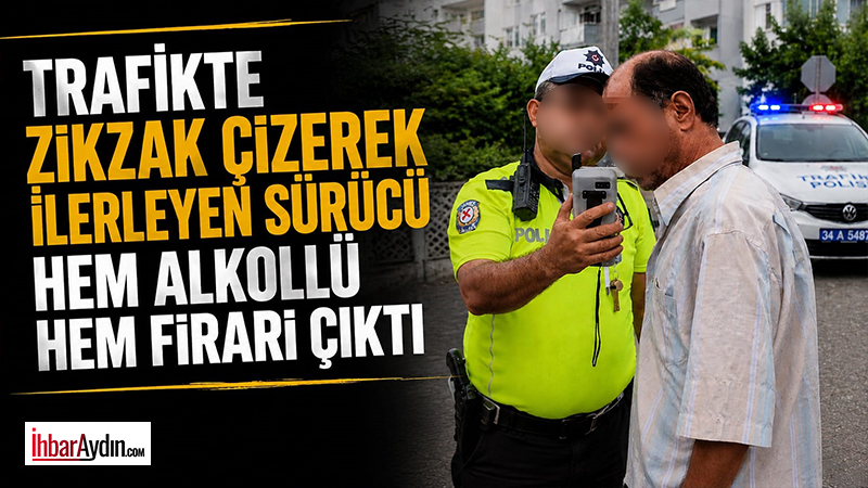 Nazilli ilçesinde zikzaklar çizerek ilerleyen elektrikli motosiklet sürücüsü polis tarafından