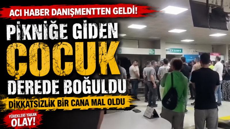 Acı haber Danişmentten geldi: Çocuk derede boğuldu Aydın’ın Efeler ilçesinde pikniğe giden 8 kişiden biri derede boğuldu.