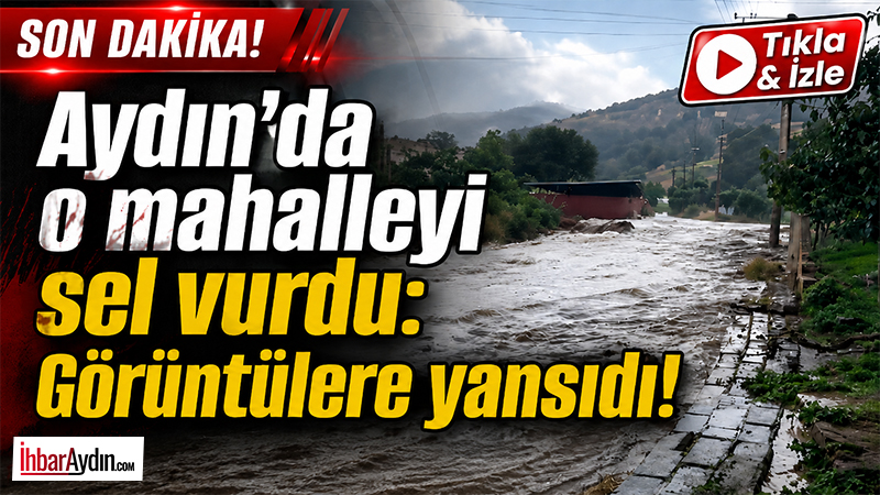 Şiddetli yağışın etkili olduğu Efeler ilçesine bağlı Savrandere Mahallesi’nde sel