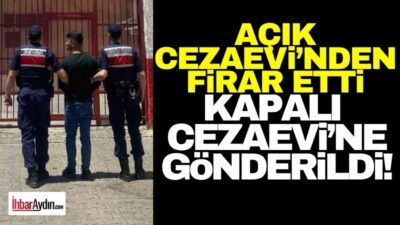 Aydın’ın Çine ilçesinde açık cezaevinden kaçan hükümlü jandarma ekipleri tarafından
