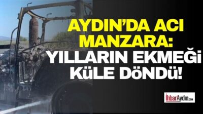 Aydın’ın Söke ilçesine bağlı Atburgazı Mahallesi’nde meydana gelen traktör yangını,