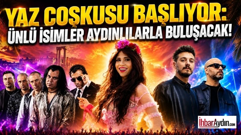 Yaz Coşkusu Başlıyor: Ünlü İsimler Aydınlılarla buluşacak! Aydın Büyükşehir Belediyesi, yaz aylarını müzikle karşılamak için birbirinden sevilen