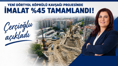 Aydın Büyükşehir Belediyesi tarafından yapımı sürdürülen Yeni Dörtyol Köprülü Kavşağı