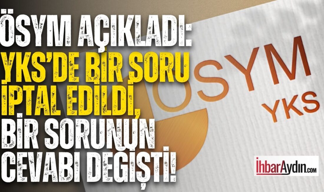 ÖSYM açıkladı: YKS’de bir soru iptal edildi, bir sorunun cevabı değişti Yükseköğretim Kurumları Sınavı’nda (YKS) bu yıl tartışma yaratan iki soru