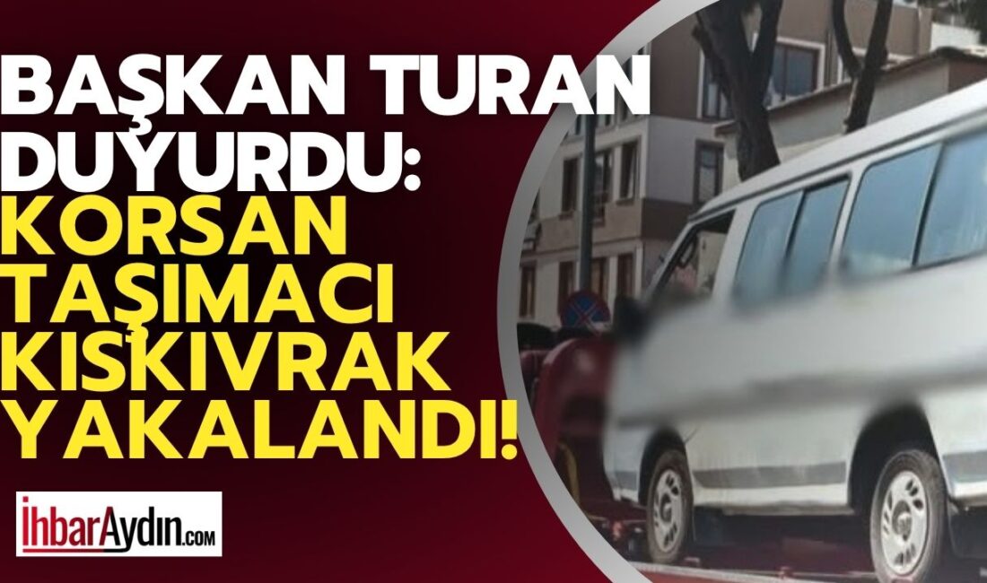 Aydın’ın Kuşadası ilçesinde korsan taşımacılığa yönelik denetimlerde bir araç kıskıvrak