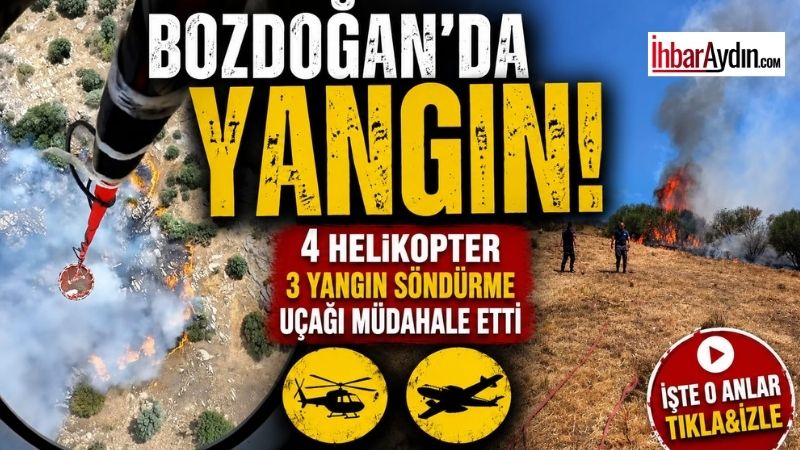 Aydın’ın Bozdoğan ilçesinde çıkan ziraat ve otluk alan yangını, ekipleri