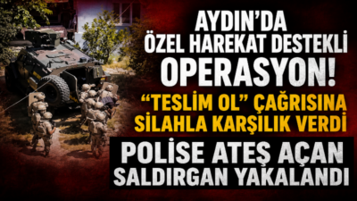 Aydın’ın Efeler ilçesinde polisin teslim ol çağrısına silahla karşılık veren