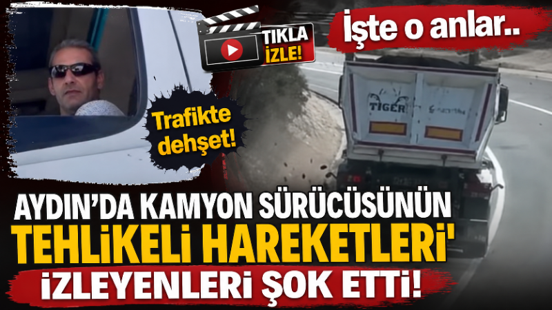 Aydın’da karayolunda yaşanan tehlikeli anlar araç kamerasına saniye saniye yansıdı.