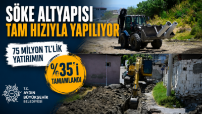 Aydın Büyükşehir Belediyesi, kent genelinde sürdürdüğü altyapı yatırımlarına hız kesmeden