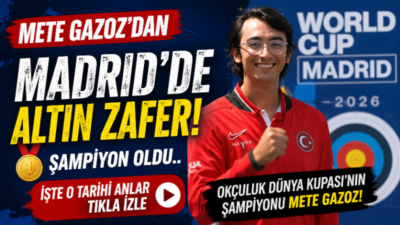 Milli okçumuz Mete Gazoz, İspanya’nın başkenti Madrid’de düzenlenen 2026 Okçuluk