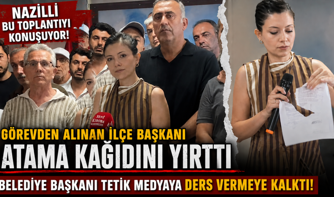 Nazilli bu toplantıyı konuşuyor: Görevden alınan başkan kağıdı yırttı, Başkan Tetik ise haddi aştı! CHP Nazilli İlçe Başkanlığı’nda görevden alınan Sema Aslıhan Ökmen’in basın