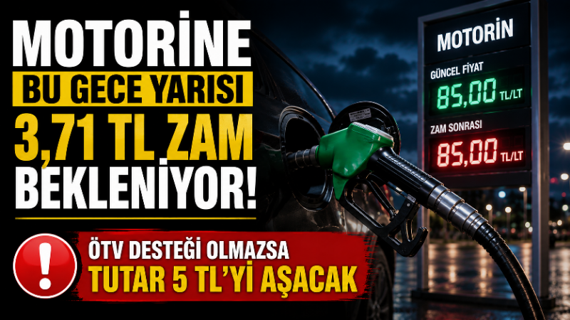 Akaryakıtta zam dalgası devam ediyor. Motorine, bu gece yarısı 3,71