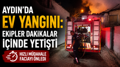 Aydın’ın Efeler ilçesinde gece saatlerinde çıkan yangın paniğe neden oldu.