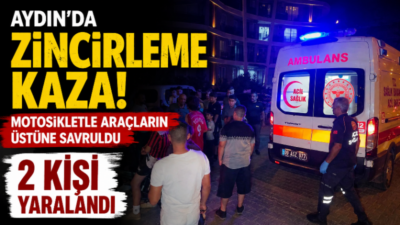 Aydın’ın Nazilli ilçesinde motosiklet ile kamyonetin çarpışması sonucu meydana gelen