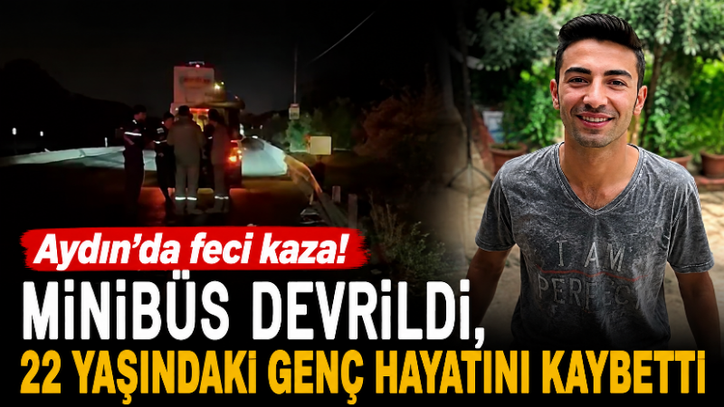Sultanhisar ilçesinde sürücüsünün kontrolünü kaybettiği minibüs, bariyerlere çarpıp tarlaya devrildi.