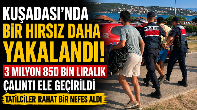 Kuşadası ilçesinde tatilcilerin çantalarını hedef alan ve sahil hattında seri