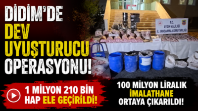 Aydın’ın Didim ilçesinde jandarma ekiplerinin düzenlediği operasyonda sentetik uyuşturucu hap
