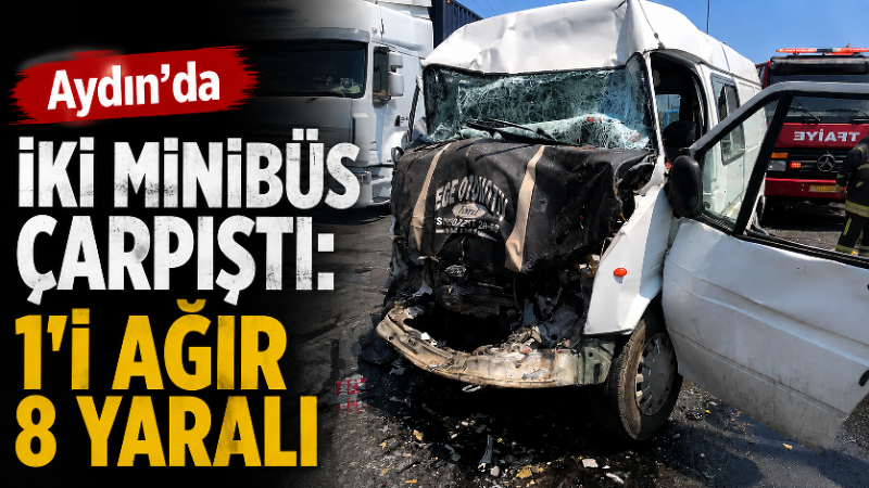 Aydın’ın Buharkent ilçesinde iki minibüsün çarpışması sonucu meydana gelen trafik