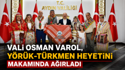 Aydın Efeleri Yörük Türkmen Derneği Başkanı Hakkı Bahçıvanlar ve beraberindeki