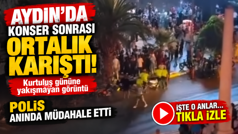 Aydın Atatürk Kent Meydanı’nda düzenlenen konserin ardından gençler arasında kavga