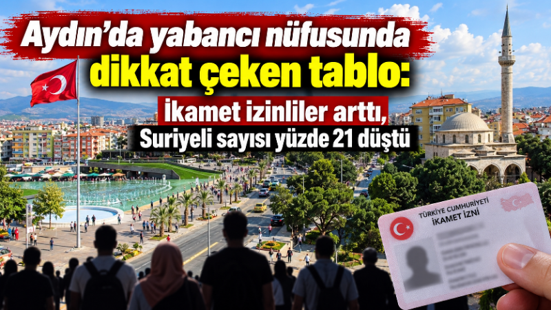 Aydın’da yabancı nüfusunda dikkat çeken tablo: İkamet izinliler arttı, Suriyeli sayısı yüzde 21 düştü Aydın’da ikamet izniyle yaşayan yabancıların sayısı son iki yılda yüzde